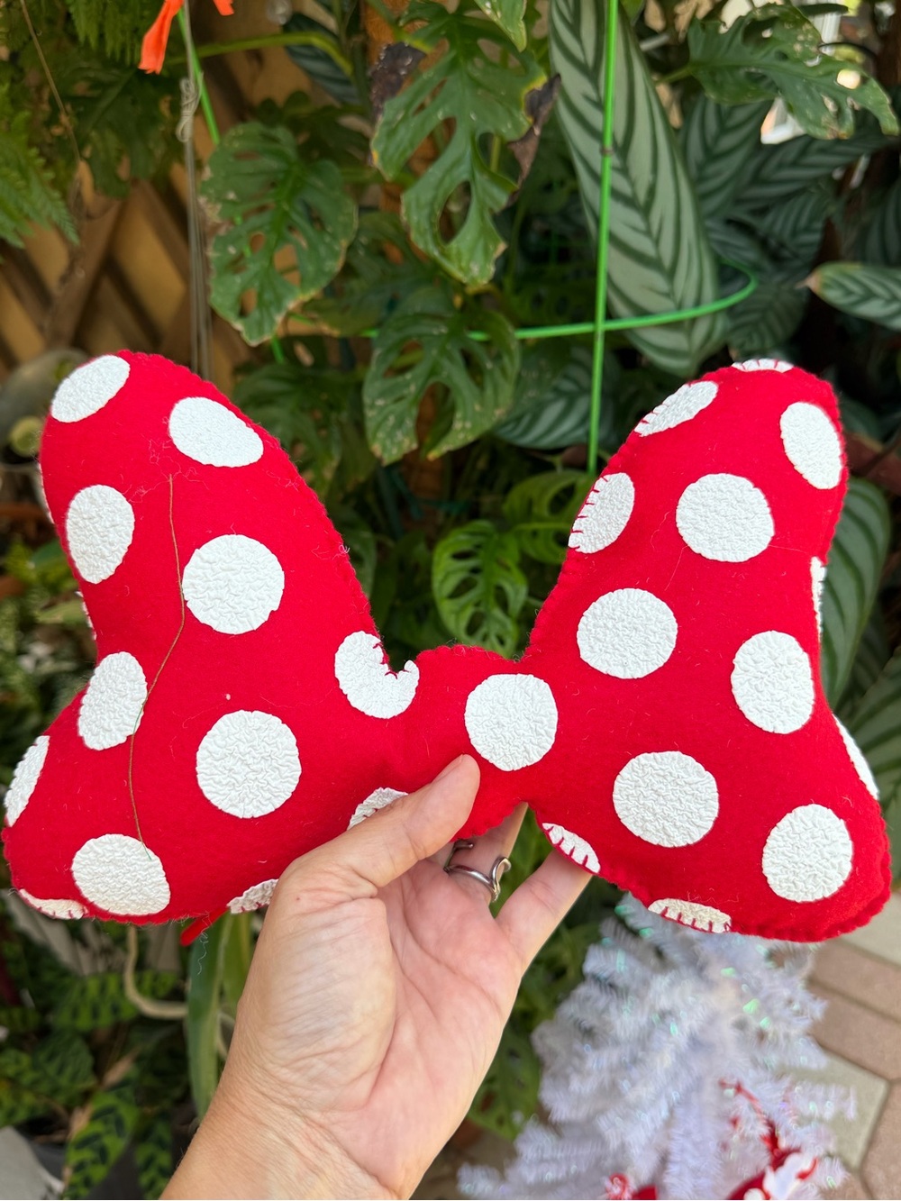 Christmas Minnie felt bow/ tree topper/ wreath attachment